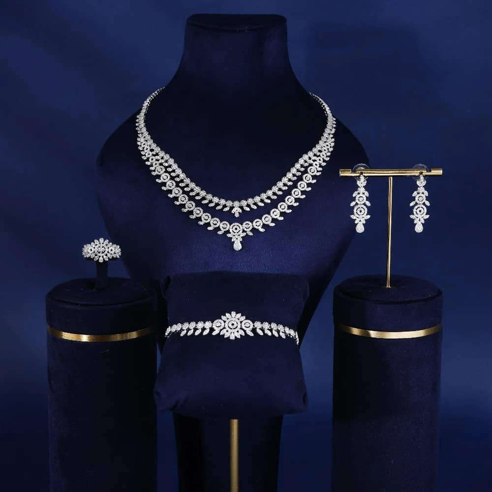 طقم زركون عرائسي كلاسيكي فخم 👑💎