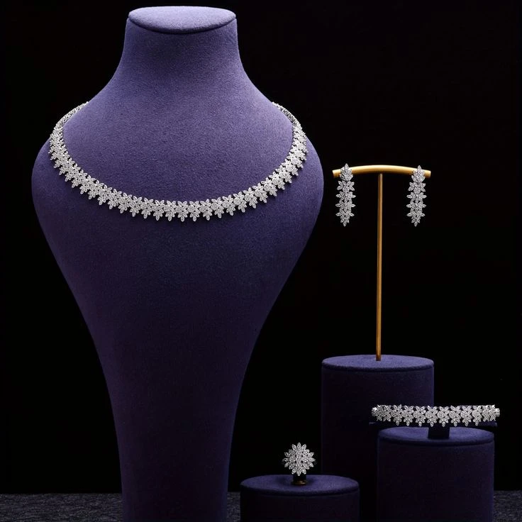 طقم زركون عرائسي كلاسيكي فخم 👑💎