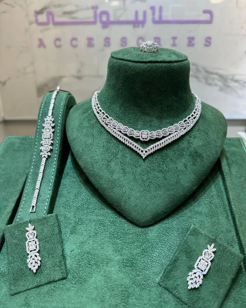 طقم زركون عرائسي كلاسيكي فخم 👑💎