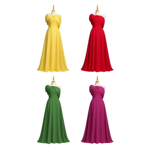 فستان شيفون أصلي راقي بقصة ملكية