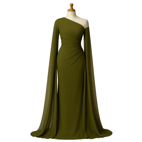 فستان شيفون محبب الأصلي كم تل ملكي قصة كسره فخمة