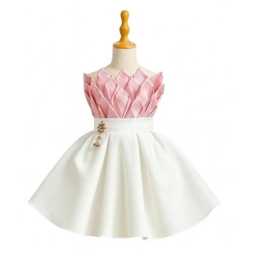 فستان بناتي فخم انجليكا أصلي تفته أسباني مبطن تفته أمريكي تصميم راقي للمناسبات