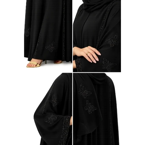 عباية الفراشة الملكية – تطريز وقماش نصف القمر درجة أولى