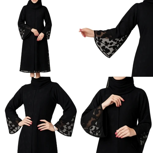 عباية الشيفون الملكي المشجّر