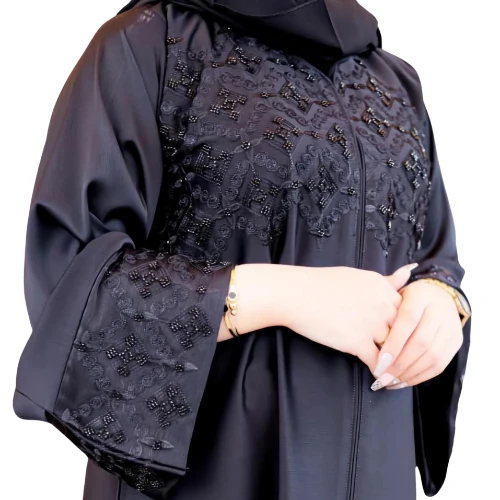 عباية تطريز فاخرة للصدر واليدين – موديل المزيونة