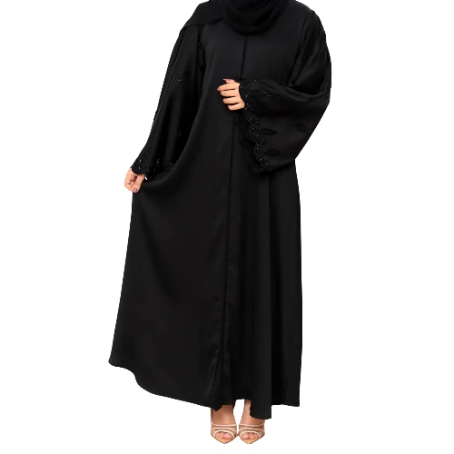 عباية سوداء واسعة مطرزة للأناقة اليومية والعمل