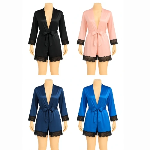 طقم لانجري حرير من شي إن للعرائس – ثلاث قطع دانتيل فاخر