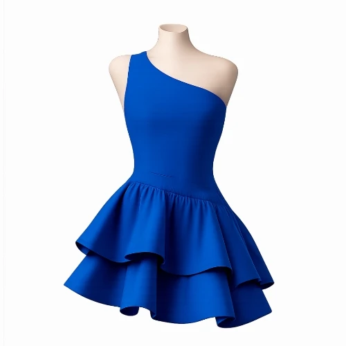 فستان أزور الكشكش