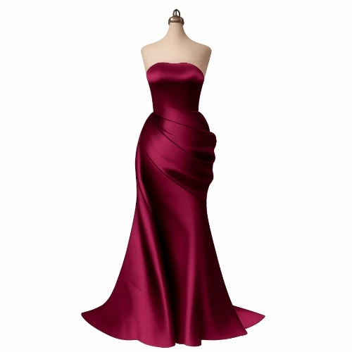 فستان سهرة تافته تركي بقصة أنثوية فاخرة