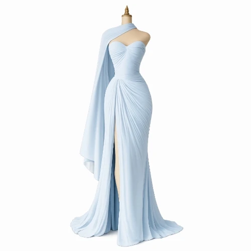 فستان شيفون أنيق بقصة كسرات انسيابية