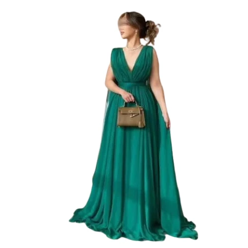 فستان شيفون طويل بقصة أنثوية راقية