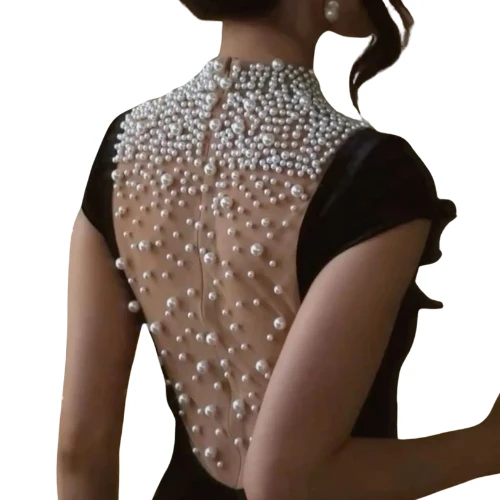 فستان مخمل لؤلؤ راقي