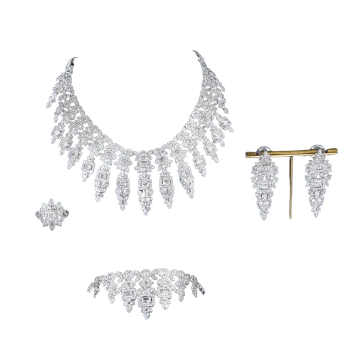 طقم زركون عرائسي كلاسيكي فخم